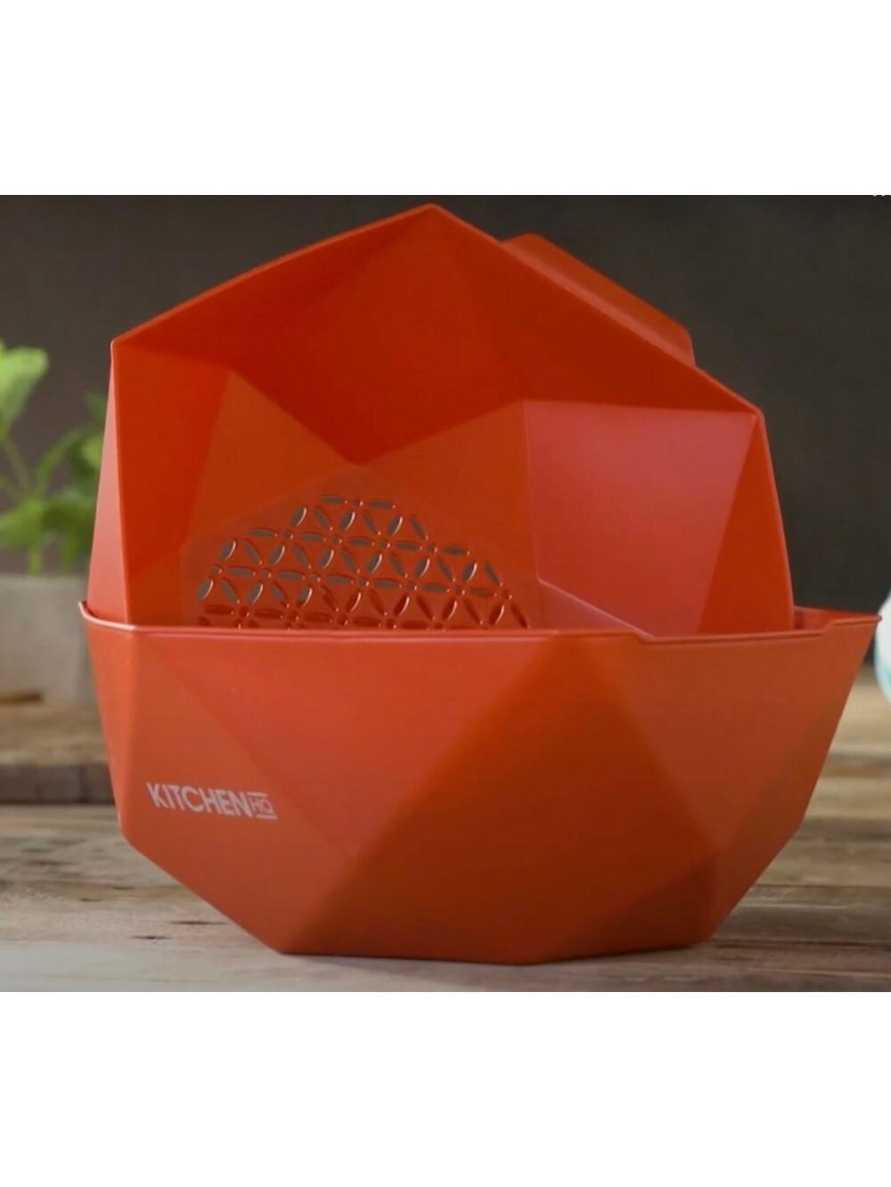 Kitchen HQ 2pack Tilting Mixing Bowl and Colander Set NIB